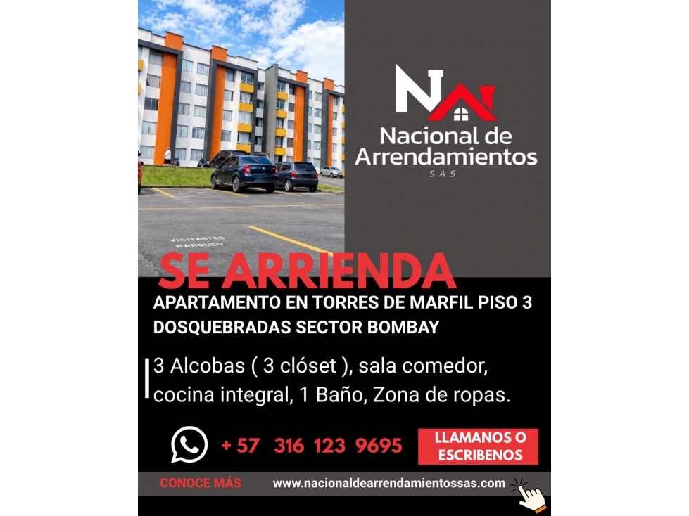 EN RENTA APARTAMENTO EN MARFIL PISO 3 DOSQUEBRADAS