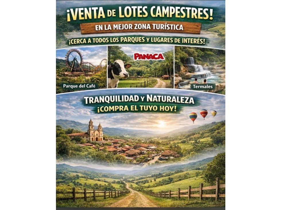 EN VENTA HERMOSOS LOTES CAMPESTRES UBICADOS EN QUIMBAYA - QUINDIO