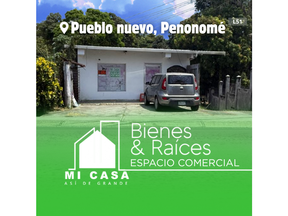 SE ALQUILA LOCAL PLANTA BAJA EN PUEBLO NUEVO PENONOMÉ L51 - 1