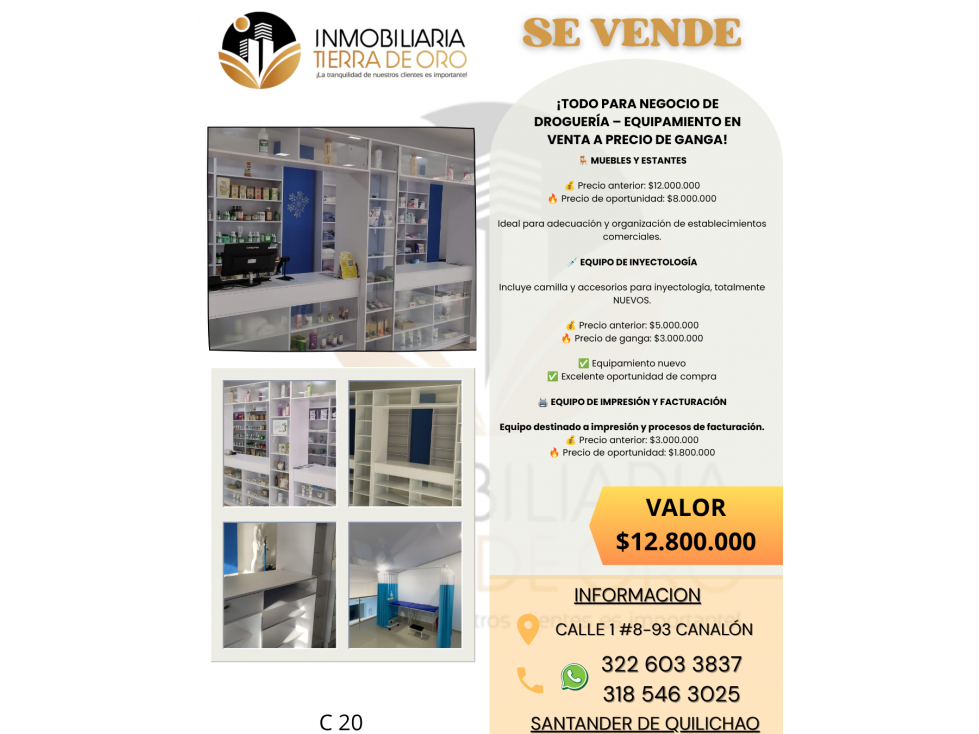 C20 SE VENDE MUEBLES PARA DROGUERIA - 1