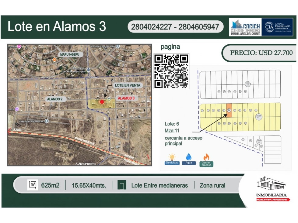 se vende lote en Los Alamos, Puerto Madryn usd 27.700 dolares - 1