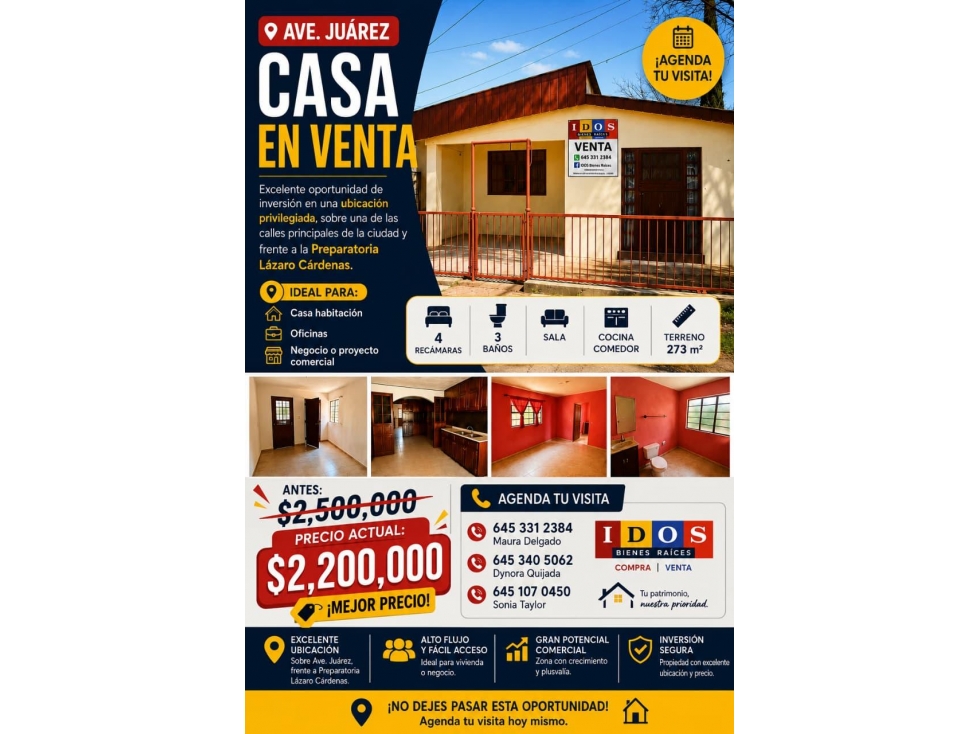 Casa en Venta en Avenida Juárez frente a Preparatoria - 1