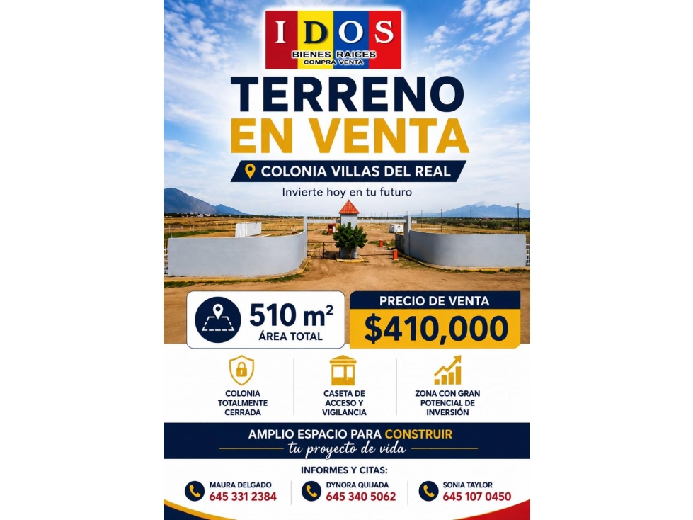 Terreno en Venta col Villas del Real - 1