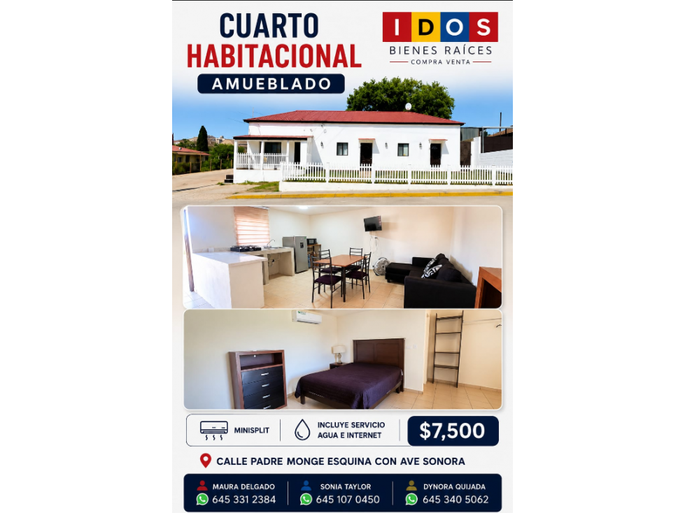 Cuarto Habitacional calle Sonora esquina calle Padre Monge - 1
