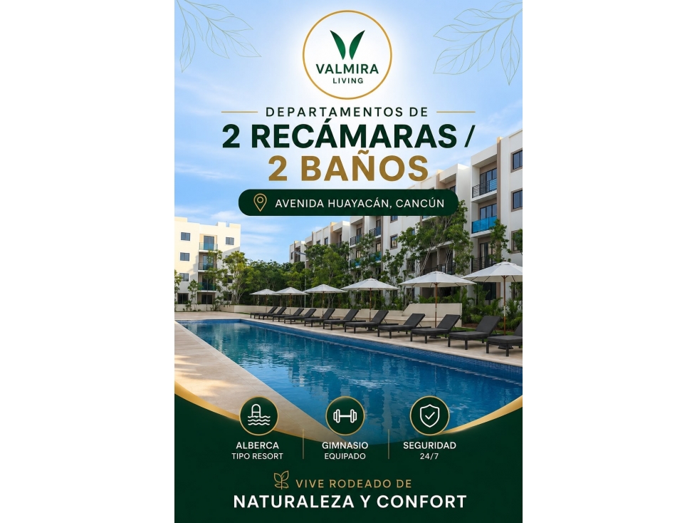 VENTA DEPARTAMENTO AV. HUAYACAN CANCUN QUINTANA ROO