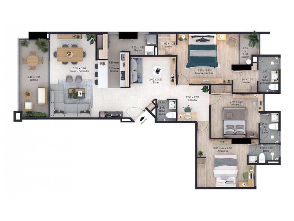 Apartamento en Venta cesión de derechos Medellin Laureles — foto 2