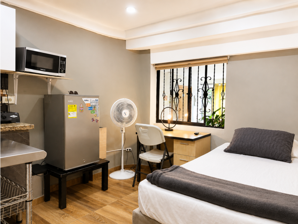 Apartaestudio cómodo y elegante cerca a Laureles, Coliving Malibu