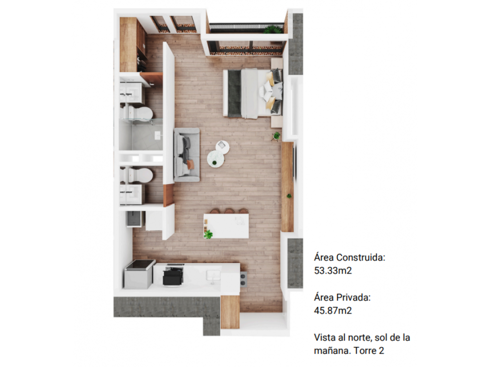 INVERSIÓN FIDUCIARIA: APARTAESTUDIO CON TERRAZA Y PARQUEADERO EN EON — foto 2