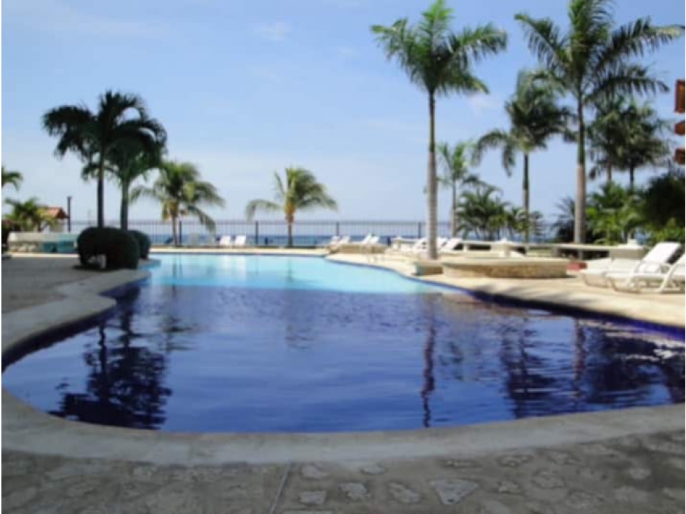 VENTA APTO AMOBLADO RES 1RA LÍNEA DE PLAYA BELLO HORIZONTE SM - P.V
