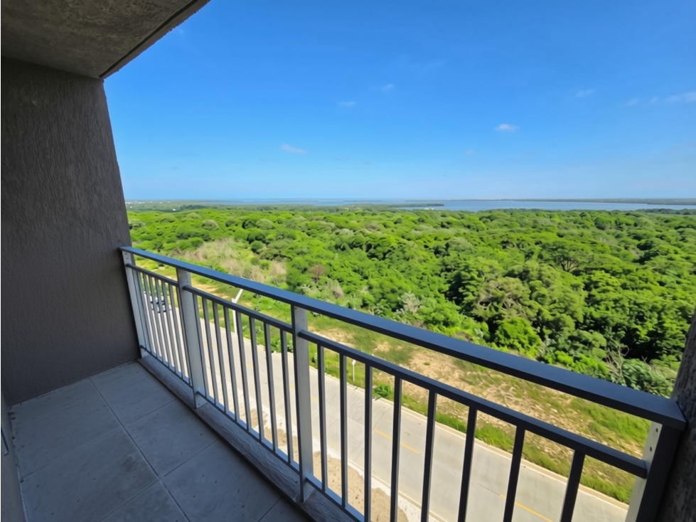 En venta de 57 m² con balcón y vista a la Ciénaga de Mallorquín