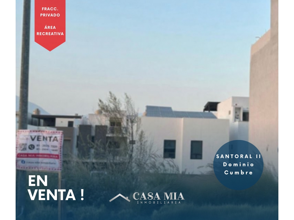 Terreno en Venta en Santoral Dominio Cumbres, García, N.L. - 1