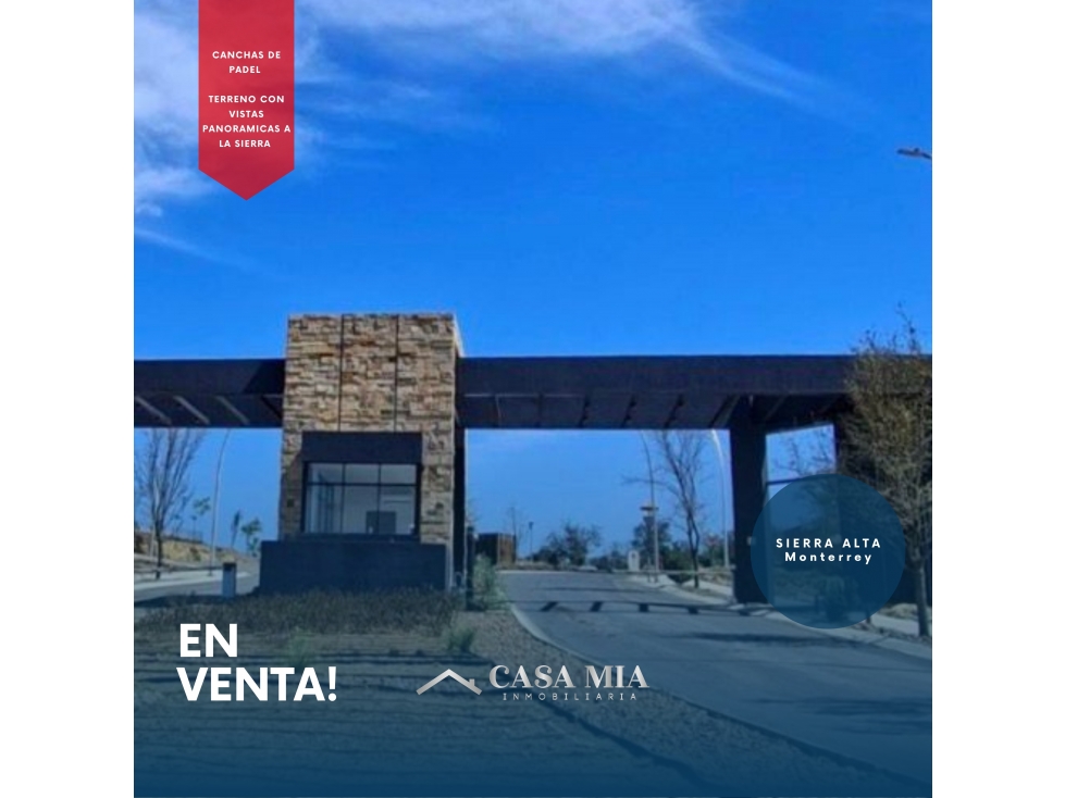 Terreno en Venta en Sierra Alta 10.2, Monterrey, N.L.