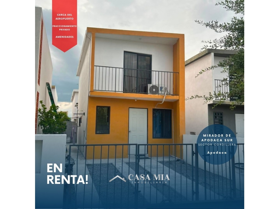 Casa en Renta en Mirador de Apodaca Sur Sec. Cordillera, Apodaca, N.L.