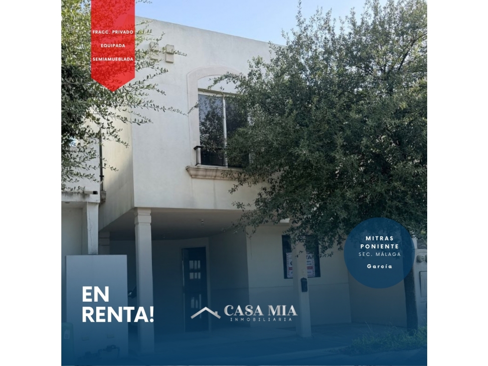 Casa en Renta en Mitras Poniente Sec. Málaga, García, N.L. - 1