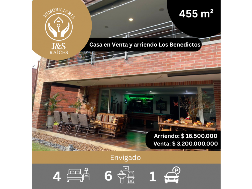 Casa en Venta y arriendo Los Benedictinos