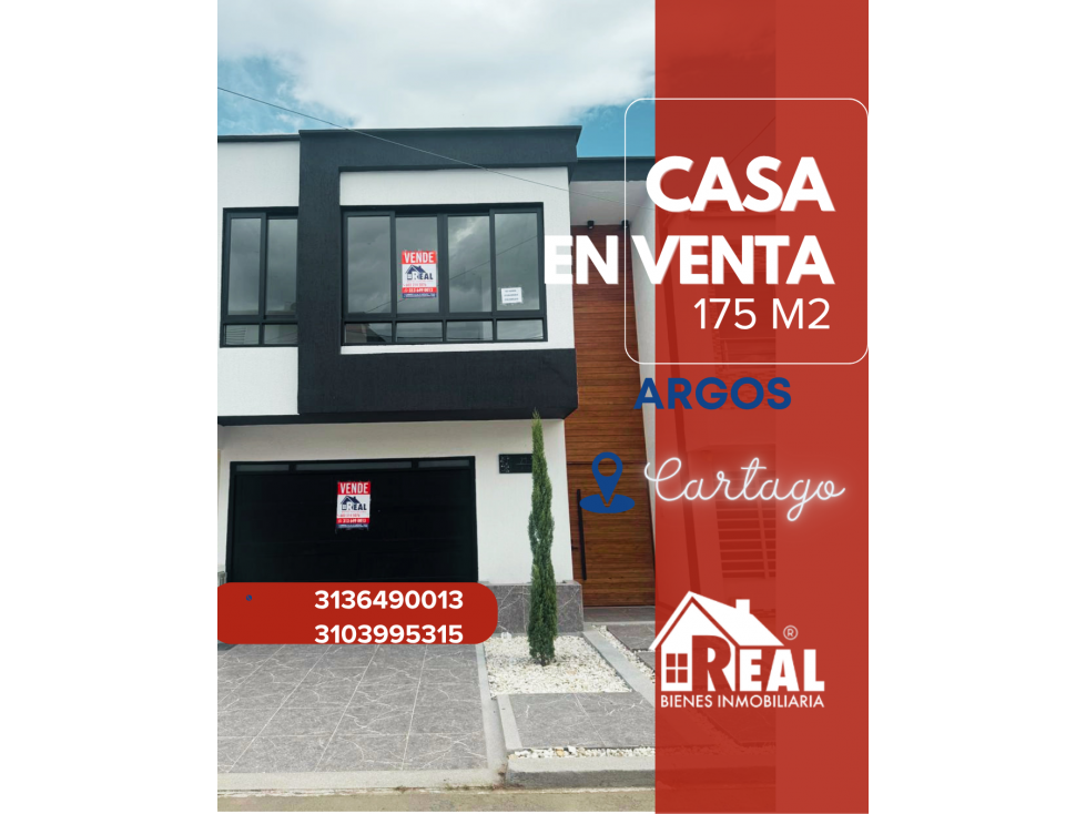 VENTA CASA ARGOS CARTAGO VALLE