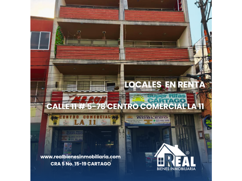 ARRENDAMIENTO LOCALES CENTRO COMERCIAL LA 11 CARTAGO VALLE - 1