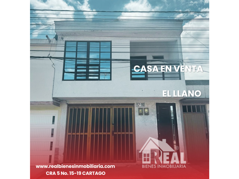 VENTA CASA EL LLANO CARTAGO VALLE