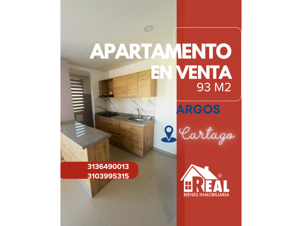 VENTA APARTAMENTO ARGOS CARTAGO VALLE