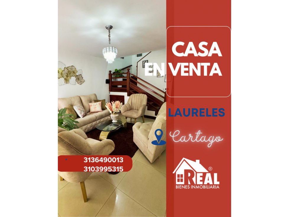 VENTA CASA LAURELES CARTAGO VALLE