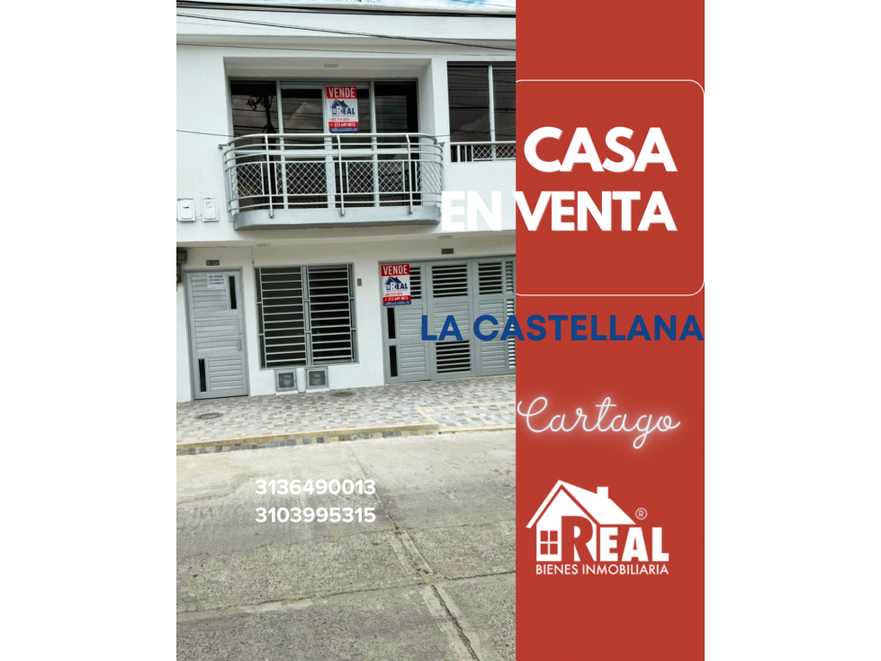 VENTA CASA LA CASTELLANA CARTAGO VALLE