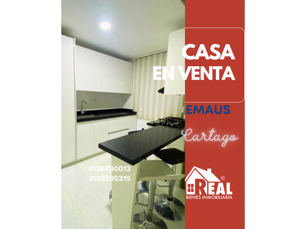 VENTA CASA EMAUS CARTAGO VALLE