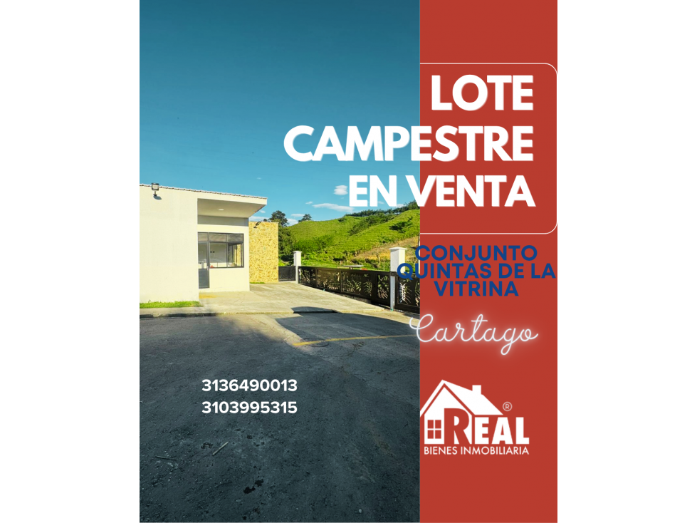 VENTA LOTE CAMPESTRE CONJUNTO QUINTAS DE LA VITRINA - 1