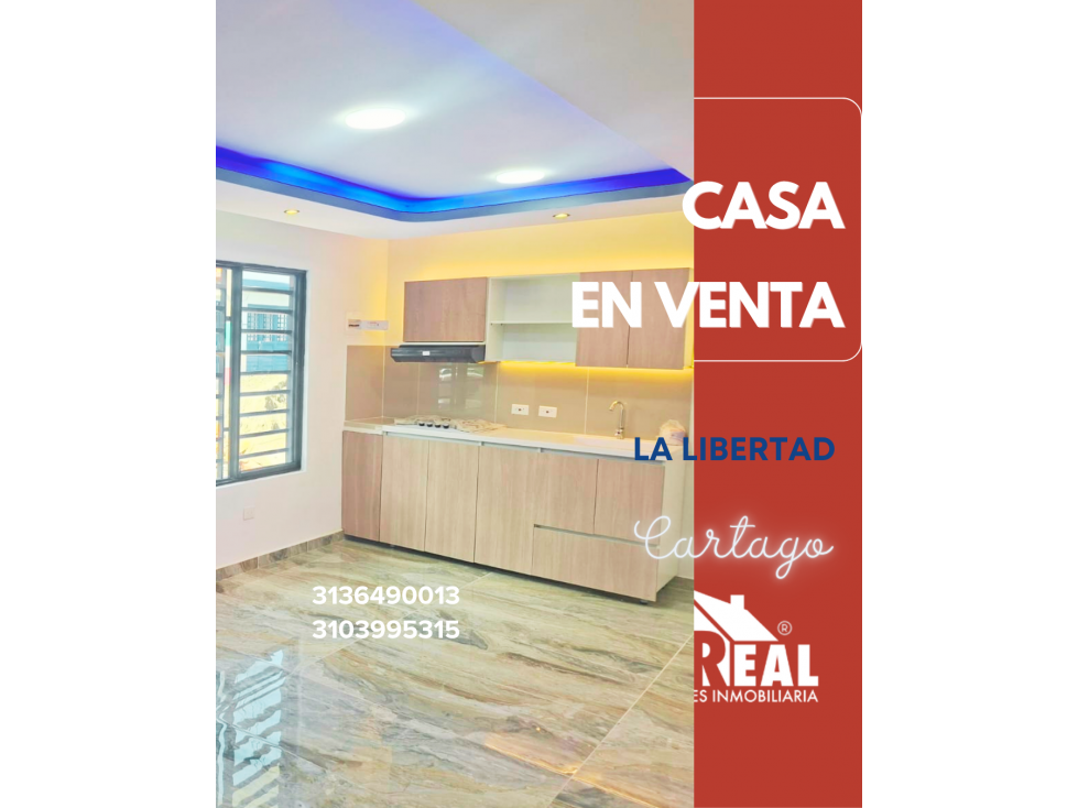 VENTA CASA LA LIBERTAD CARTAGO VALLE