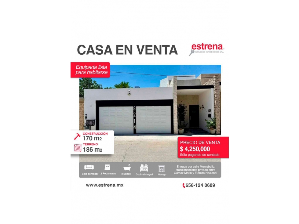 CASA EN VENTA EN FRACCIONAMIENTO PRIVADO CERCA DE EJERCITO NACIONAL
