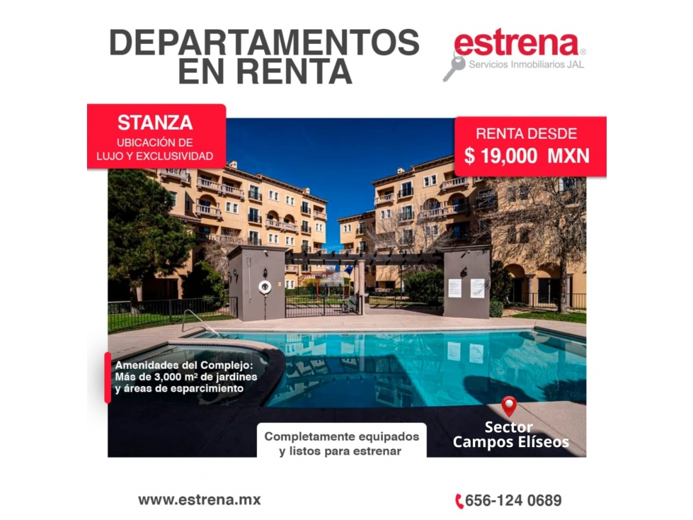 DEPARTAMENTOS EN RENTA SECTOR CAMPOS ELISEOS - 1