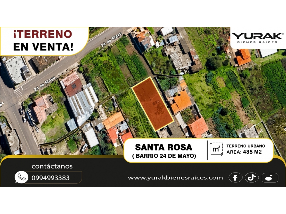 Terreno en venta, en Ambato, Parroquia Santa Rosa. - 1