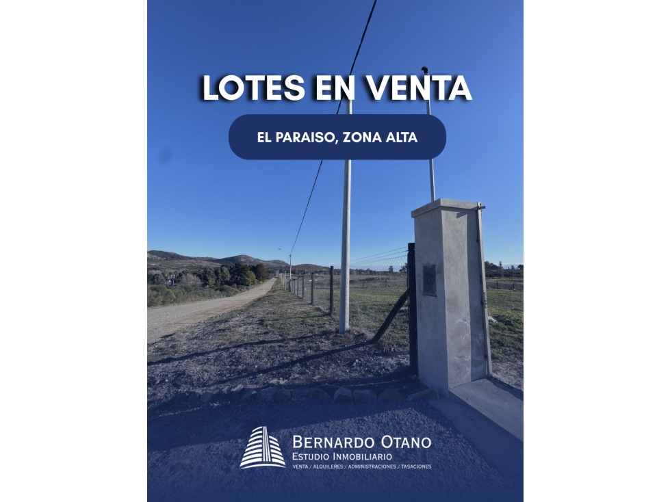 Lotes en venta - Zona alta, El Paraiso - 1