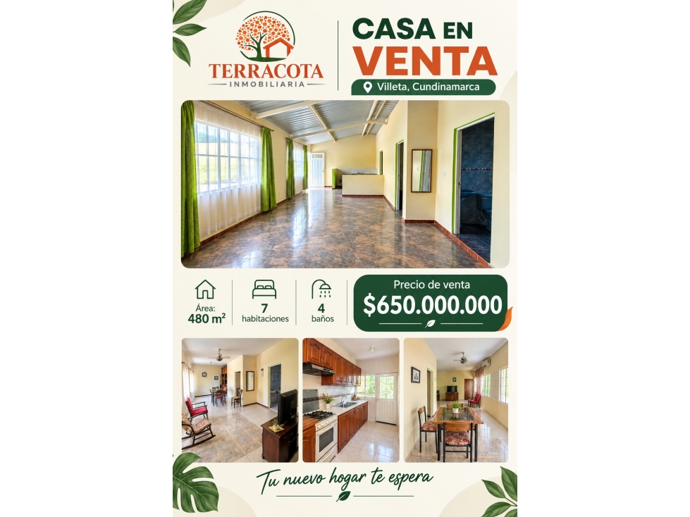 ¡Amplia casa de 480 mÂ² en venta!