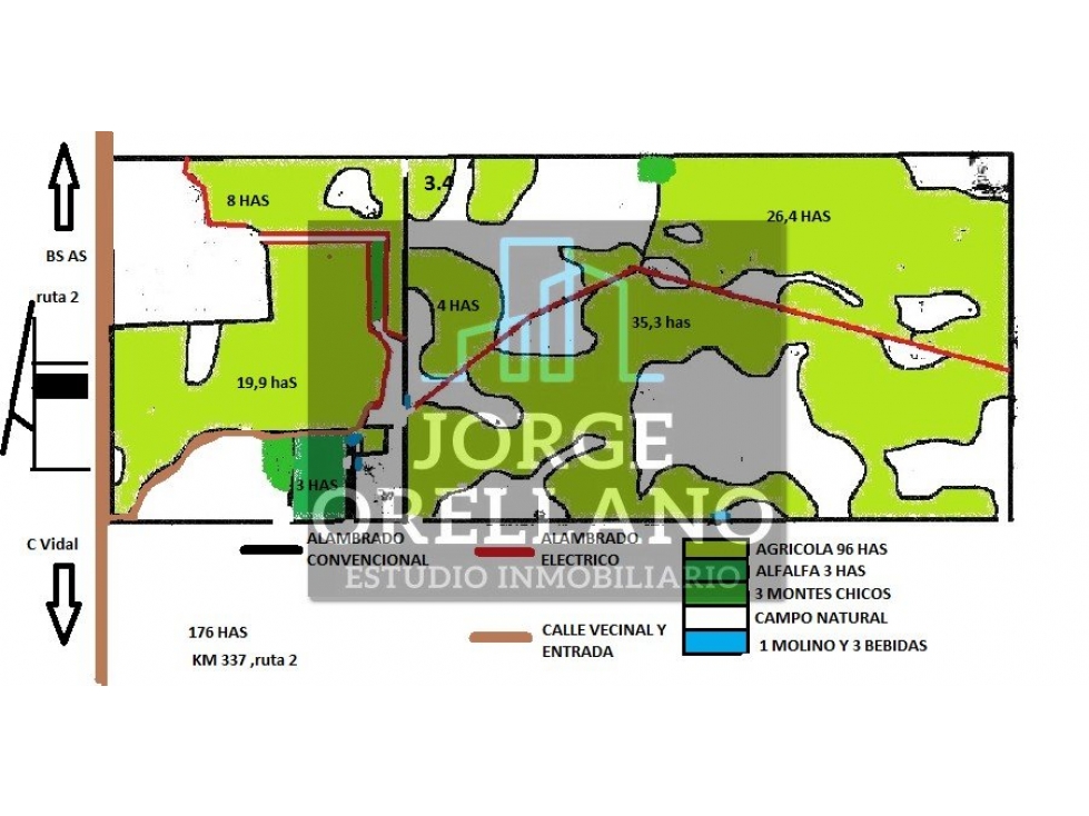 VENTA DE CAMPO EN CORONEL VIDAL 176 HAS PRODUCCION AGRICOLA Y GANADERA - 2