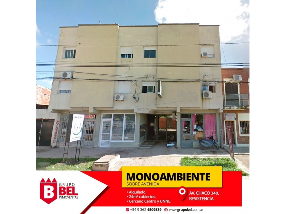 Atención inversores! Monoambiente sobre avenida con cochera!