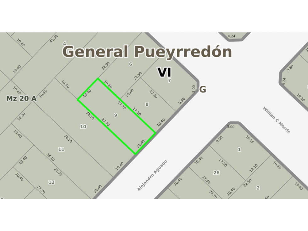 Lote 10,40x27,70 mts - Aguado y William Morris — foto 3