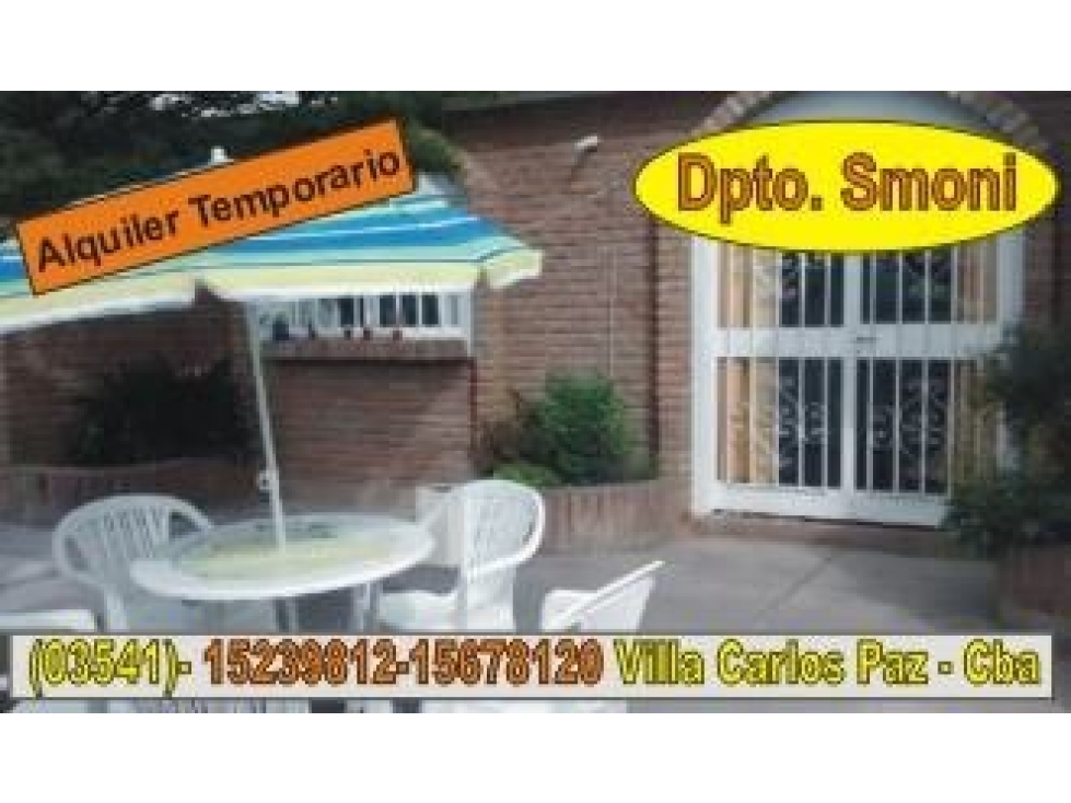 DEPTO TEMPORARIO Aire/Acond. - VILLA CARLOS PAZ. Para 4/5 Personas - 1
