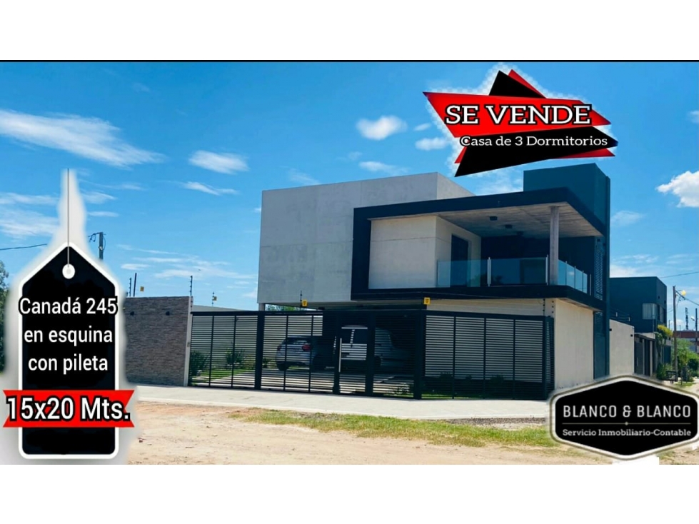 SE VENDE: CANADA 245. CASA 3 DORMITORIOS - 1