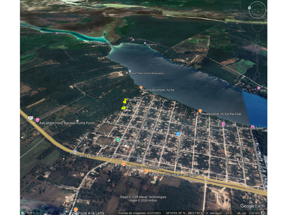 TERRENO EN VENTA EN BACALAR / XULHA EXCELENTE FRENTE PARA INVERSIÓN - 3