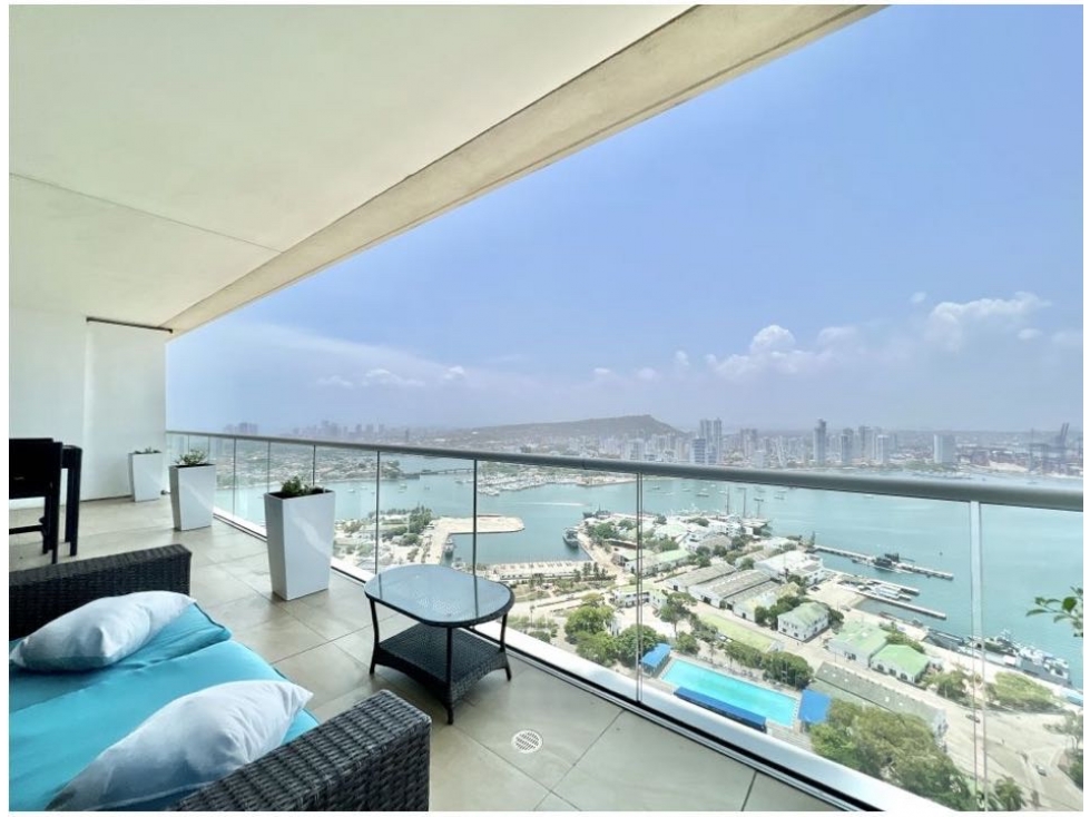 VENDO APARTAMENTO VISTA A LA BAHÍA CONDOMINIO H2 BOCAGRANDE CARTAGENA