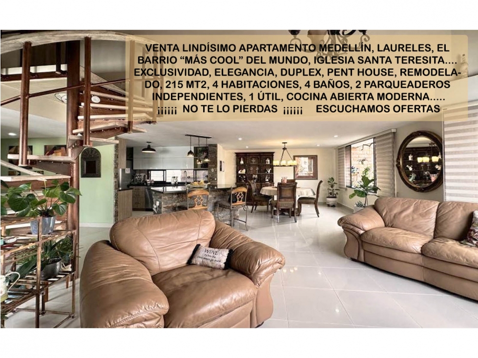venta apartamento Medellin laureles teresita penthouse duplex lujo