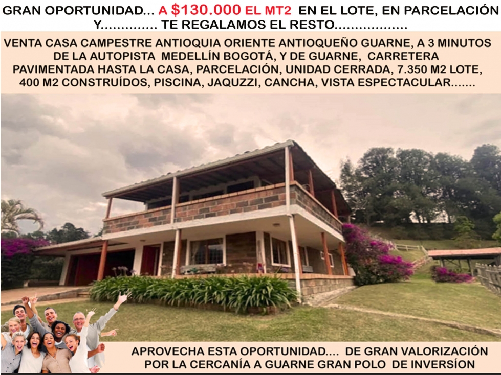 Venta finca campestre parcelación oriente guarne aeropuerto autopista