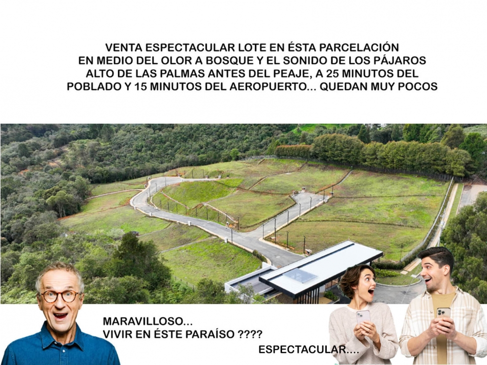 Venta lote Antioquia alto palmas variante no peaje parcelación bosque
