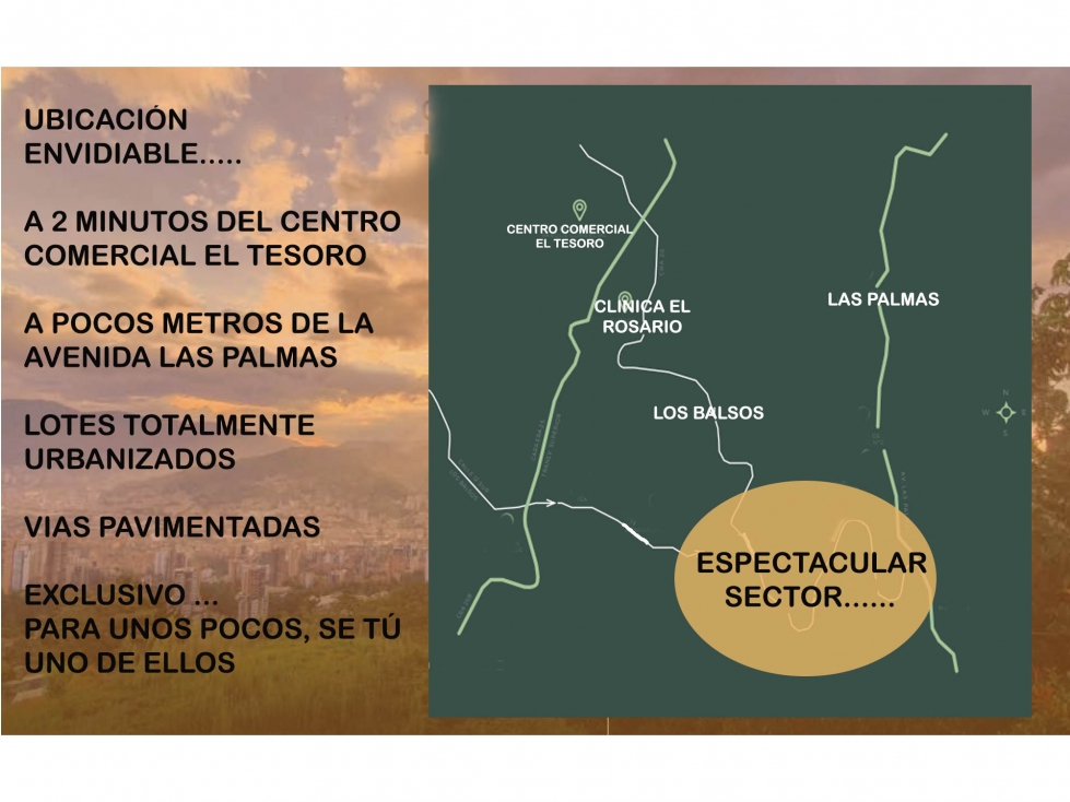 Venta Lote parcelación Medellín poblado balsos palmas vista — foto 3