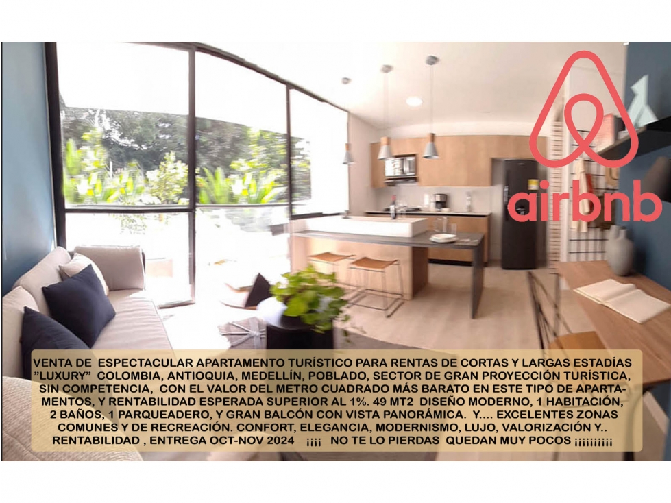 venta apartamento Medellin poblado rentas cortas airbnb tesoro lujo — foto 2