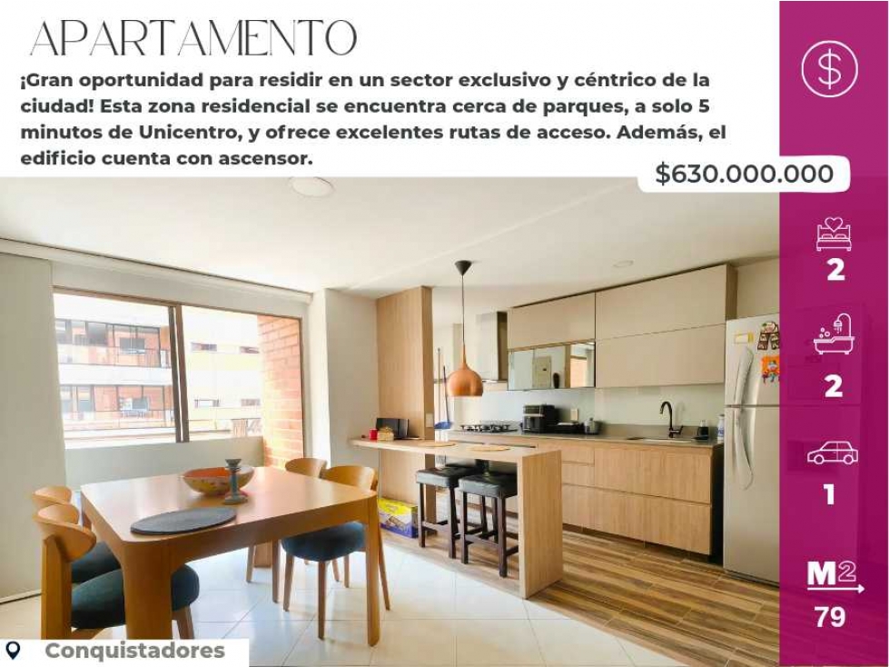 Apartamento en venta en conquistadores medellin