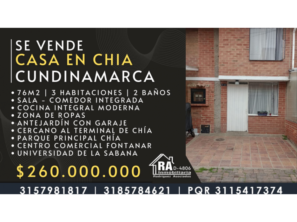 Casa en Vender en Chia