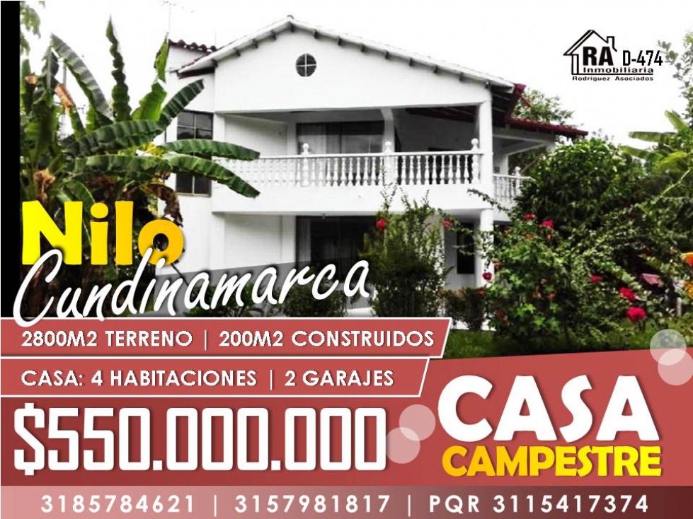 Casa campestre en Vender en Nilo - 1