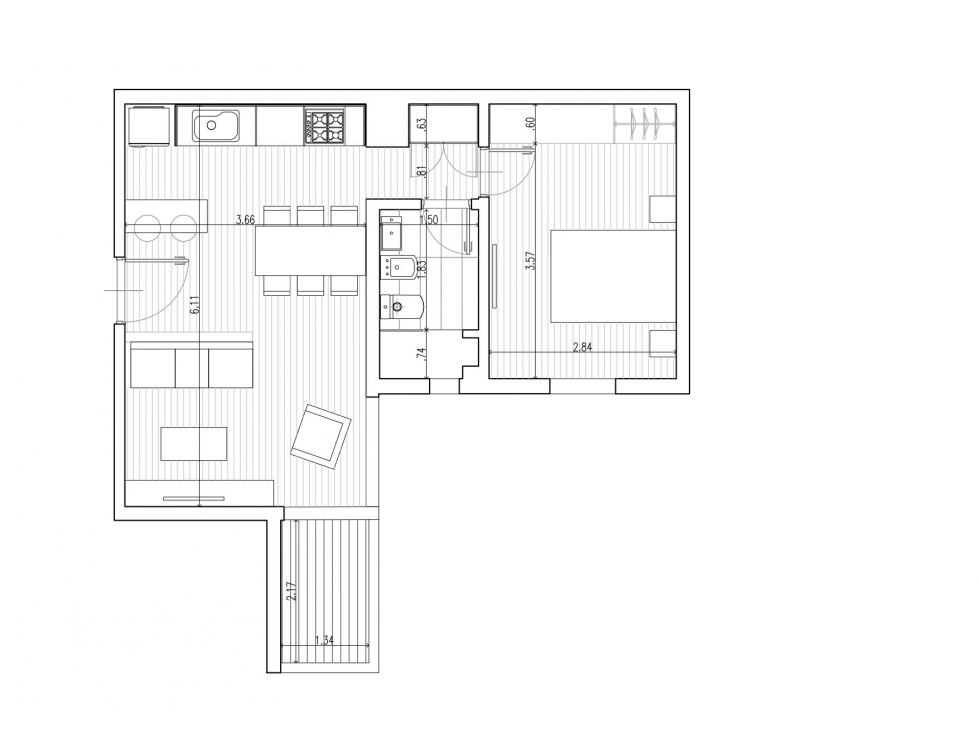 departamento 2 ambientes a estrenar con balcón y cochera - 6