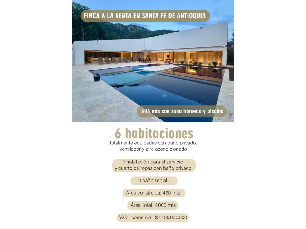 FINCA EN VENTA EN SANTA FE DE ANTIOQUIA- TERMINADA-BAJÓ DE PRECIO — foto 2